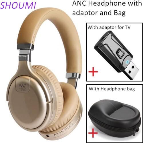Active Noise Cancelling Wireless Headphone USB Bluetooth Adaptor for TV Bluetooth Stereo Headset ANC Headset with Microphone Bag