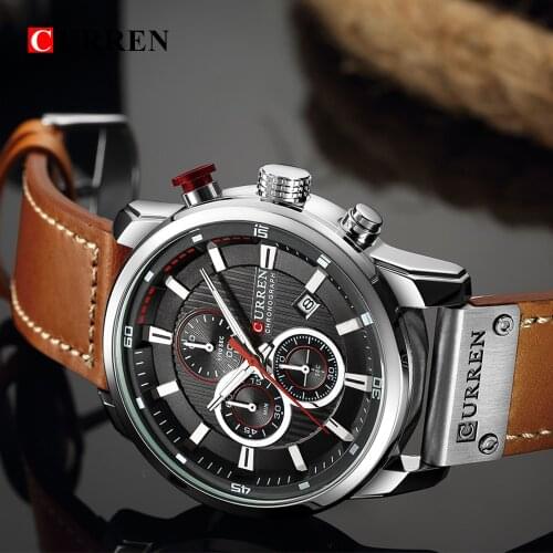 2020 CURREN Luxury Brand Military Sport Watches Mens Quartz Leather Strap Male Clock Waterproof Date Wristwatch Reloj Hombre