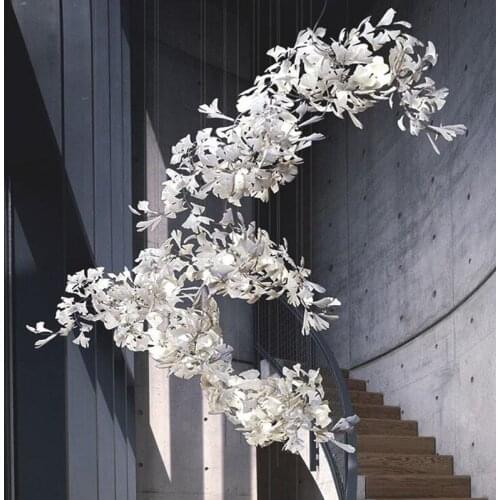 Art Designer Copper Chandelier Flower Lamp AC110V 220V Clothes Shop Hanging Lighting Hotel Lobby Chandeliers