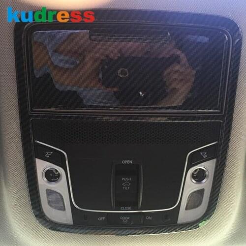 For Honda Accord 2018 2019 2020 Carbon Fiber Car Interior Front Reading Light Lamp Frame Cover Trim Stickers Accessories
