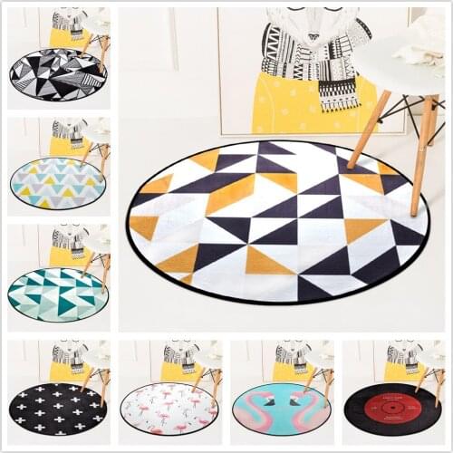 European Geometric Round Rug, Living Room Rug and Childrens Bedroom Rug Computer Chair Wardrobe Rug