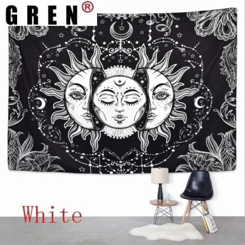GREN Tapestry Letter White Black Wall Hanging Mural Background Wall Rugs Beach Towel Fabric Blanket Dorm Living Home Decor