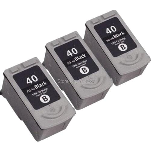 3 Black PG40 PG-40 Remanufactured Ink Cartridge For Canon PIXMA MP470 MX310 MX300 iP1600 IP1900 inkjet printer