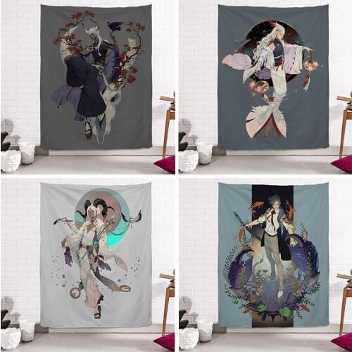Kawaii Room Decor Twelve Constellation Tarot Cards Illustration Background Cloth Boho Decoration Home Aesthetic Room Decor Mural