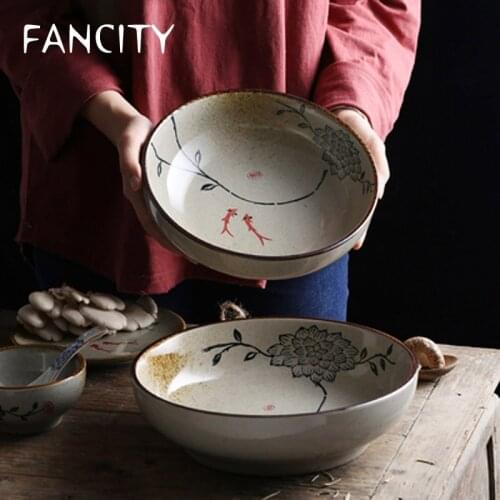 FANCITY Ceramic soup bowl soup bowl household large pickled cabbage fish bowl boiled fish dry pot large bowl hotel restaurant