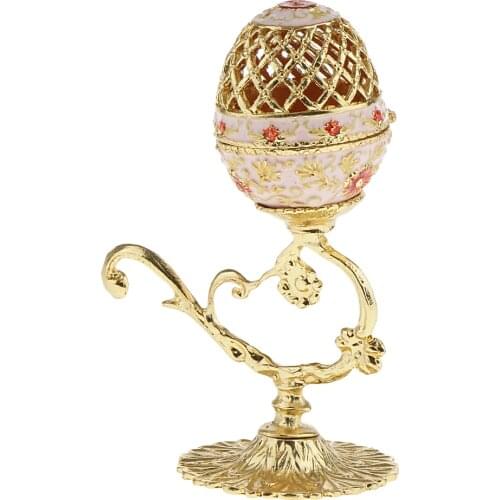 Tiny Egg Box Flower Enamel Trinkets Jewelry Box Ring Holder Egg Magnet Clasp