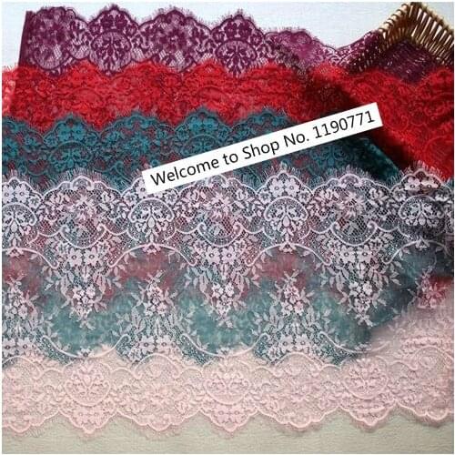 Eyelashes Lace Trim Flower Black White Lace Fabric Handmade diy Clothes Accessories 45cm wide