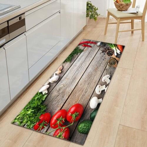 Food Kitchen Mat Home Entrance Doormat Non-slip Hallway Bedroom Carpet Rugs Floor Carpet Balcony Bathroom Anti-Slip Long Rug