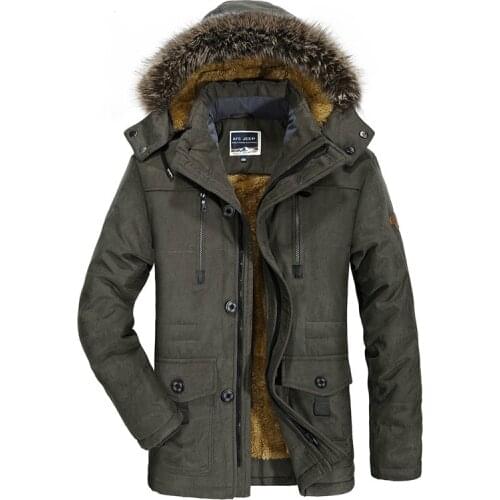 Plus Size 6XL 7XL Brand Winter Jacket Men Hooded Thick Warm Long Parka Male Fur Collar Cotton Outwear Windbreaker Mens Coats