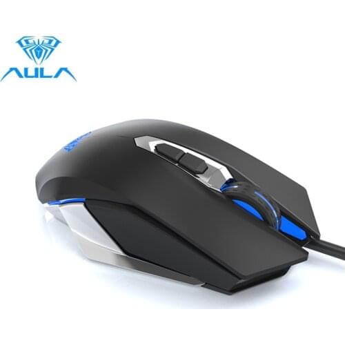 AULA Professional Mouse 2400DPI Adjustment Wired 6 Buttons Game Macro Programming Ergonomics Optical Engine for E-sports Games