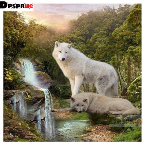 Dpsprue Full 5D DIY Square Round Diamond Painting Animal Wolf 3D Embroidery Cross Stitch Rhinestone Mosaic Home Decor D10