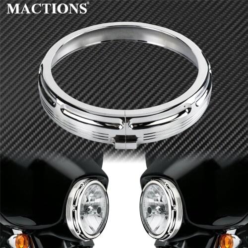 Motorcycle 7 Inch Burst Headlamp Trim Ring 7" Chrome Headlight Cover For Harley Touring Street Electra Glide Road King Tri Glide