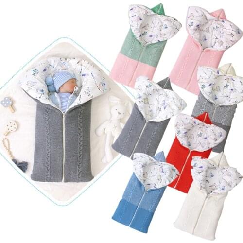 New Arrival Envelope Outdoor Swaddle Wrap Knitted Blanket Baby Stroller Sleepsack Windproof Thick zipper Sleep Sack Sleeping Bag