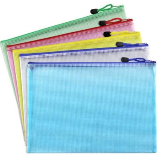 Document Stationery Storage Folder File Folder Waterproof Zipper File Organizer Folders PVC Bag Paper Storage Office Organizers