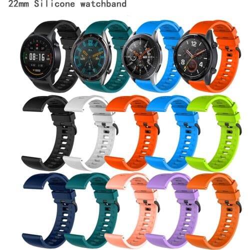 22mm Silicone watchband for Samsung Gear S3 Classic sport wriststrap For Amazfit GTR 47MM Bracelet For Samsung galaxy watch 46mm