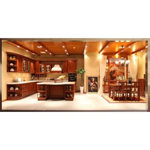 Solid wood fitted kitchens cabinets(LH-SW061)