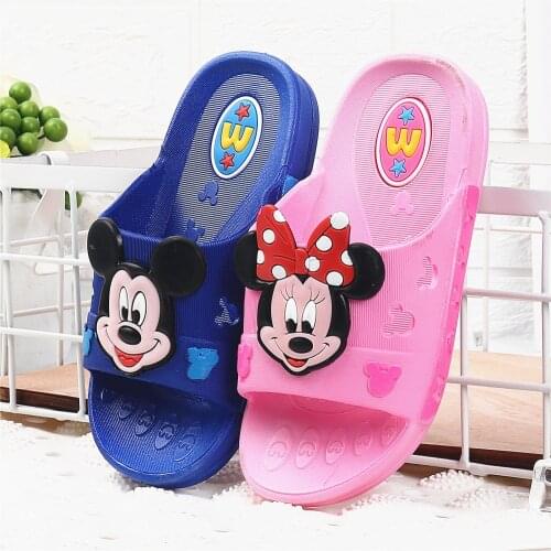 New Summer Children Cartoon Mickey Minnie Mouse Baby Shoes Slippers for Girls Boys Kids Antiskid Slipper Beach Shoes Flips Flops