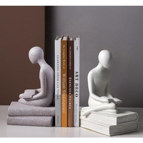 Aesthetic Abstract Reading Statue Resin Figurine Home Decor Accessories For Living Room Handmade Crafts Sculpture Modern Art