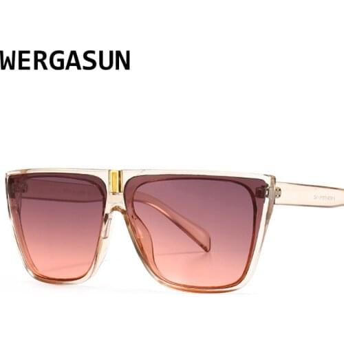 WERGASUN 2021 Vintage Women Square Sunglasses Luxury Brand Designer Rectangle Sun Glasses Female Eyewear UV400