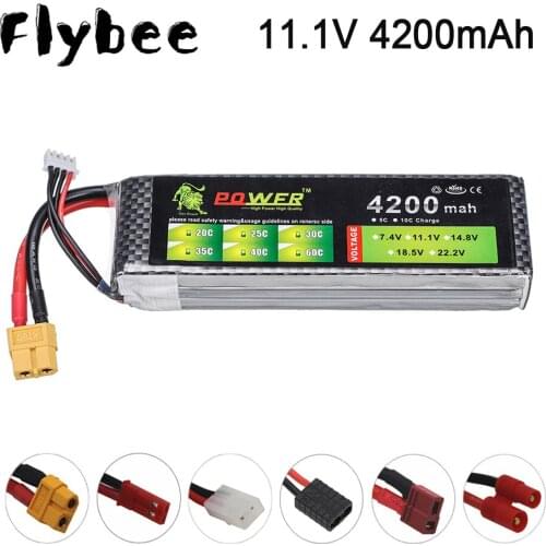 High Quality LiPo Battery 3s 11.1v 4200mAh 35C Lion Power Battery for RC Helicopter RC Car Boat Quadcopter Remote Control Parts