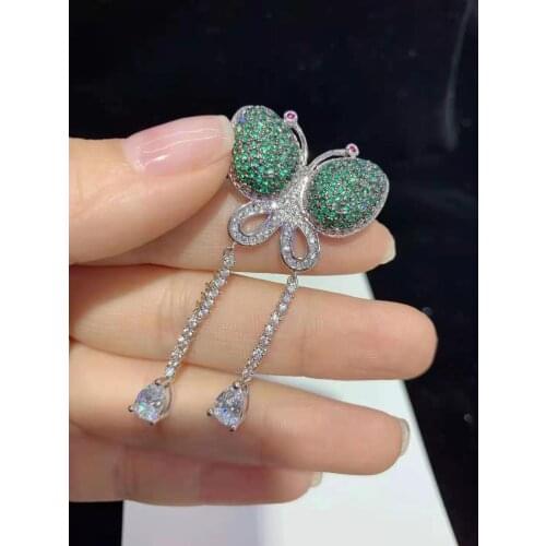 2pcs Micro Paved flying buttyfly Connector Jewelry, CZ Micro Paved buttyfly shape pendant