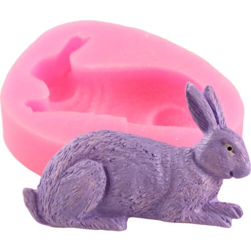 3D Craft Rabbit Silicone Mold Easter Soap Polymer Clay Fondant Molds Cake Decorating Tools Chocolate Gumpaste Candy Moulds
