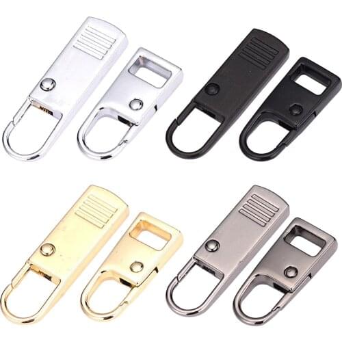6Pcs Metal Detachable Zipper Tags Repair Pull Tabs Set for Clothing Luggage
