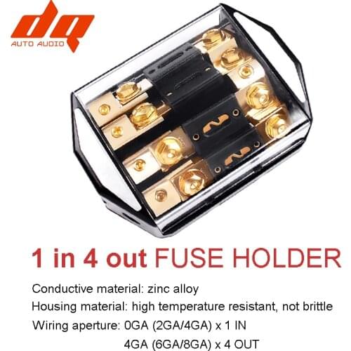 12V 24V 1 IN 4 Ways OUT Car Audio Power Insurance Seat Fuse Box 100A - 300A Fork Bolt Fuses Holder Fusibles Auto High Quality