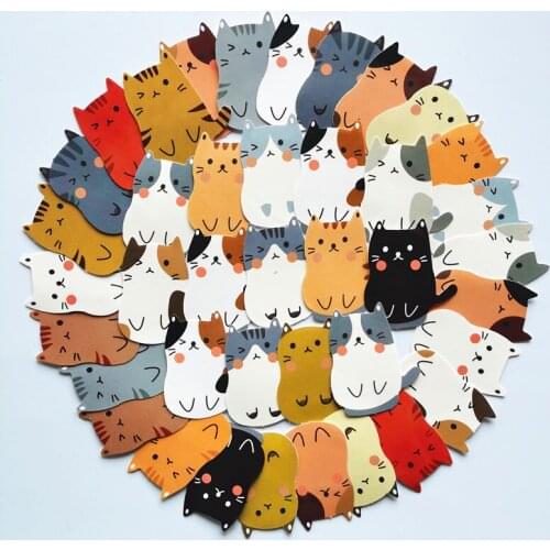 40 Sheets Kawaii Cartoon Pet Cat Waterproof Stickers for Phone Case Car Accessories Sticker Student Stationery School Supplies