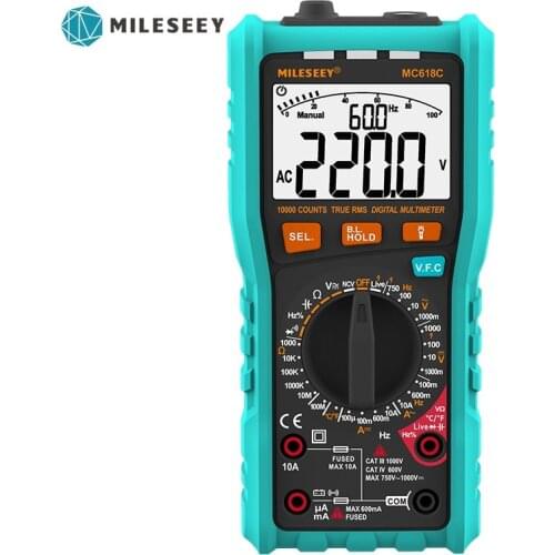 Mileseey NCV Digital Multimeter Auto Ranging AC/DC voltage meter Flash light Back light Large Screen