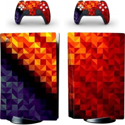 Color block PS5 Skin Sticker for Playstation 5 Console & 2 Controllers Decal Vinyl Protective Skins Style 1