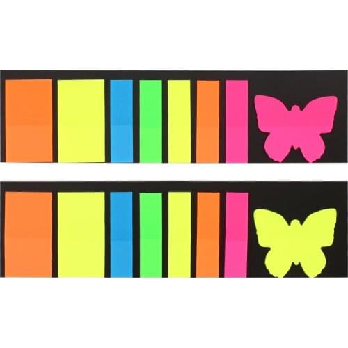 Colorful Sticky Notes Portable Mini Page Markers Different Shapes Indicate Tabs Memo Stickers With a Bottom Card