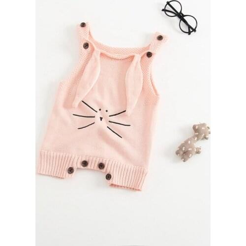 Spring Autumn Baby Knit Romper Infant Sweet Girl Knitted Rabbit Overalls Bunny Baby Jumpsuit Toddler Girls Clothing Roupa Menina