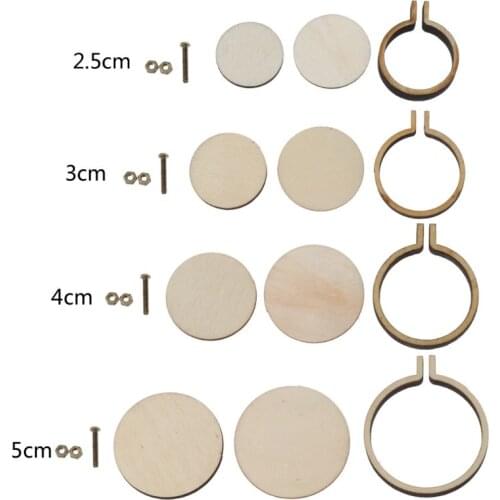 DIY Wooden Cross Stitch Hoop Mini Ring Embroidery Circle Sewing Kit Frame Craft
