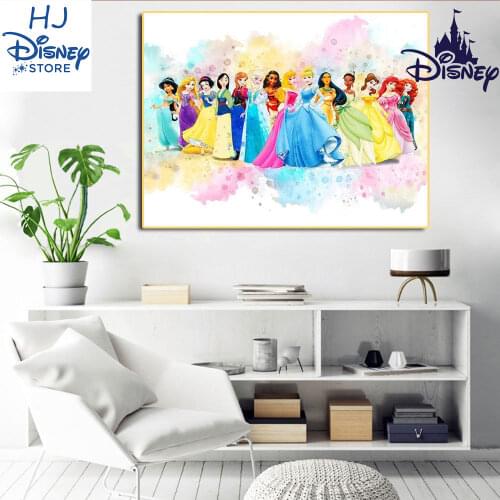 Disney Princesses Prints Canvas Paintings Home Wall Decor Disney Princess Poster Nursery Wall Art Kids Room Decoration Cuadros