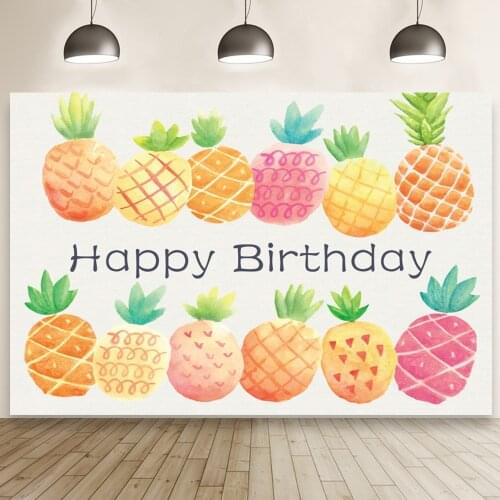 Colorful Tropical Fruit Pineapple Birthday Party Backdrop Baby Shower Background Photocall Prop Banner Photo Decors Wallpaper