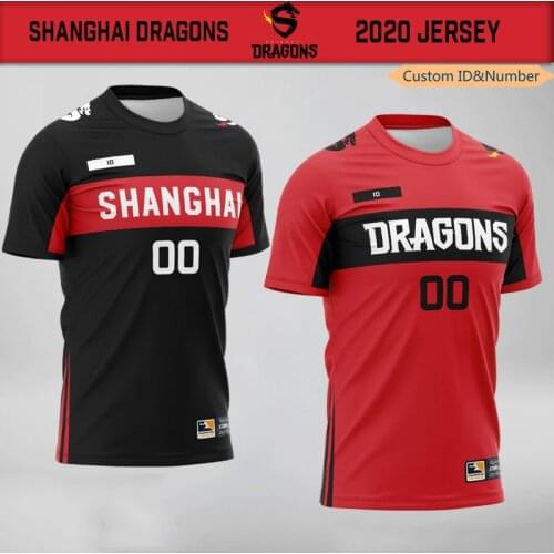 E-sports Player Uniform Jersey Shanghai Dragons Team T shirt Custom ID Fans Game T-shirt Customize Name Tees Shirt For Men WoMen