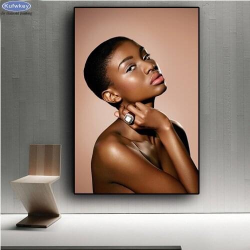 African woman Sexy 5d diy diamond painting full drill square diamond embroidery pattern diamond set cross stitch mosaic
