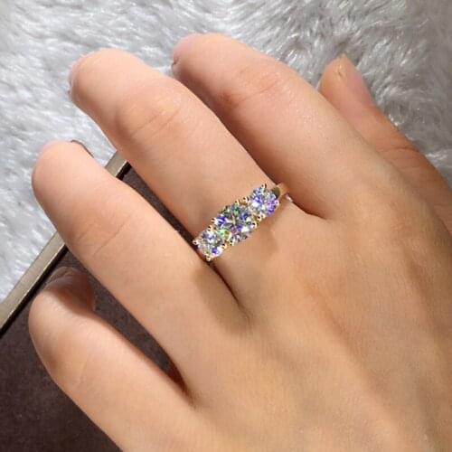 New Design Sparkling Diamond Rings for Women Luxury Fashion Gold Round Cut Zircon Ring Female Unique Jewelry Gift Size 6 to 10