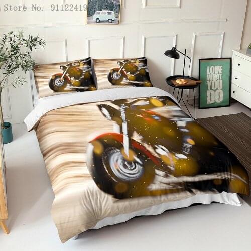 3D Mountain Cross Country Motorcycle Print Duvet Cover Set Sports Bedding Set Double Full Queen King Size Bedclothes Adult Boys