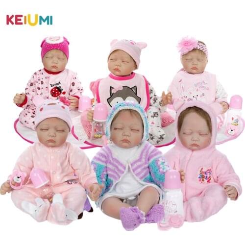 Handmade Babies Reborn Dolls 22'' 55 cm Cloth Body Stuffed Closed Eyes Newborn Toddler Doll Fashion Girl Toy Kids Playmate Gifts