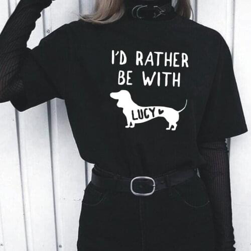 Summer Short Sleeve Harajuku Dog Mom Tee Shirt Femme Plus Size Casual Funny Dachshunds Print T Shirt Women Tops Camiseta Mujer