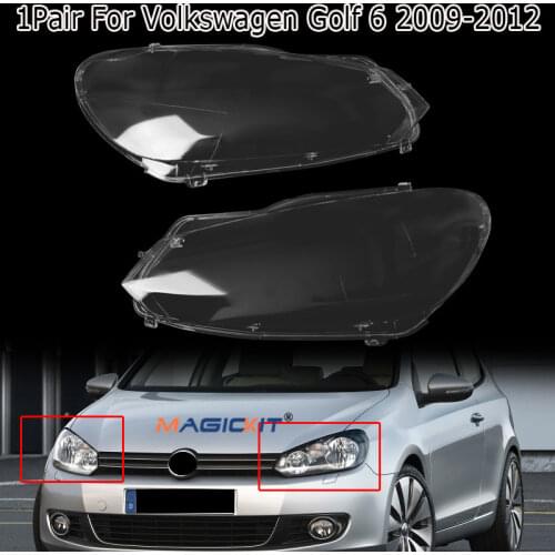 MagicKit Pair For Volkswagen Golf 6 2009-2012 Car Headlight Head Lamp Clear Lens Cover