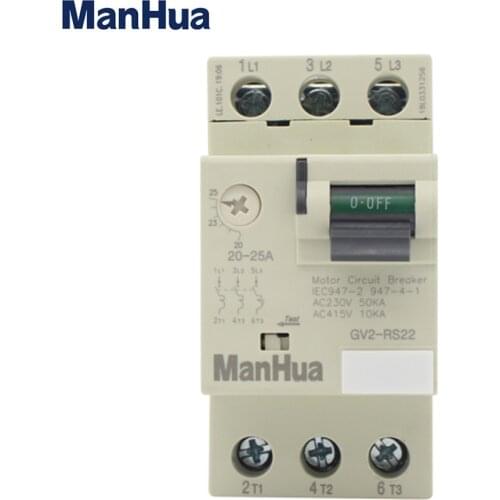ManHua GV2-RS22 20-25A 3P Ue690V 50/60Hz Motor Protection Circuit Breaker