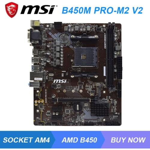 MSI B450M PRO-M2 V2 AMD B450 B450M AM4 Desktop Motherboard DDR4 32GB M.2 kit ryzen 5 3600 5600x Cpus PCI-E 3.0 X16 HDMI USB3.1