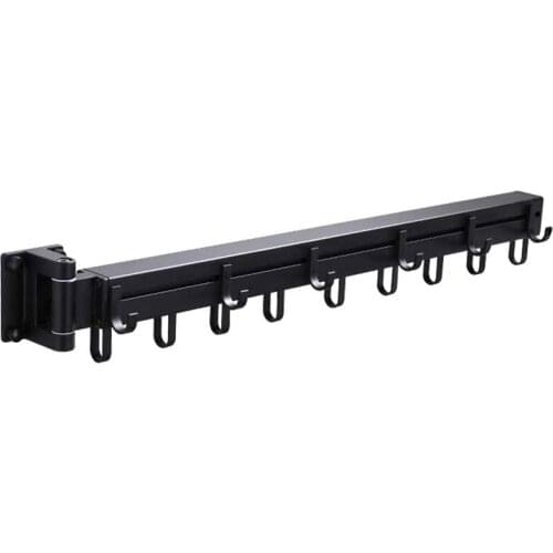 Multi-Purpose Clothes Rack Rotatable,Wall Mounted Iron Garment Rack Bar, Hanging Rod for Closet Storage,22.5Inch