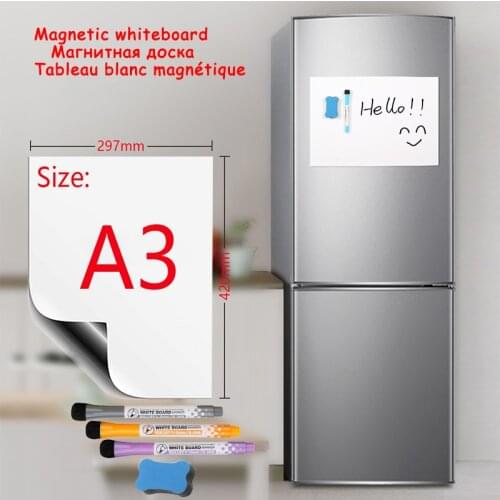 A3 Size Soft Magnetic Whiteboard Dry Erase Board Fridge Magnet White Board Messages Memo Drawing Practice Writing Wall Stickers