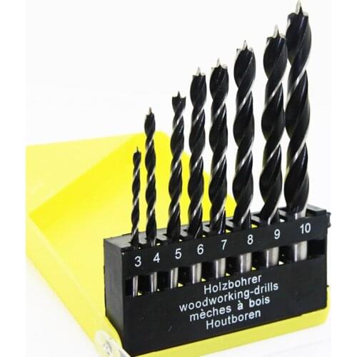 8pcs Twist Brad Point Drill Bit Set Wood Drilling Woodworking Tools