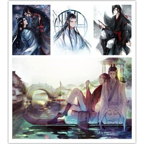 New Hot 5d Diy Diamond Painting Anime Mo Dao Zu Shi Wei Wuxian Lan Wangji 3D Diamond Embroidery Cross Stitch Full Square mosaic