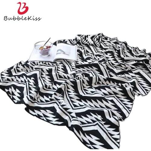 Bubble Kiss Nordic Style Blanket Geometry Pure Cotton Blankets For Beds Home Bedroom Office Blankets Travel Thread Throw Blanket
